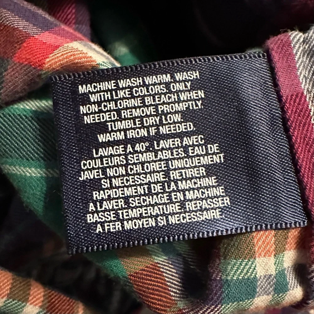 Ralph Lauren Tartan Plaid Shirt Dress Tunic Kids Girls 7 navy green red cotton